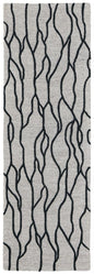 4' X 6' Gray And Black Wool Abstract Hand Tufted Area Rug
