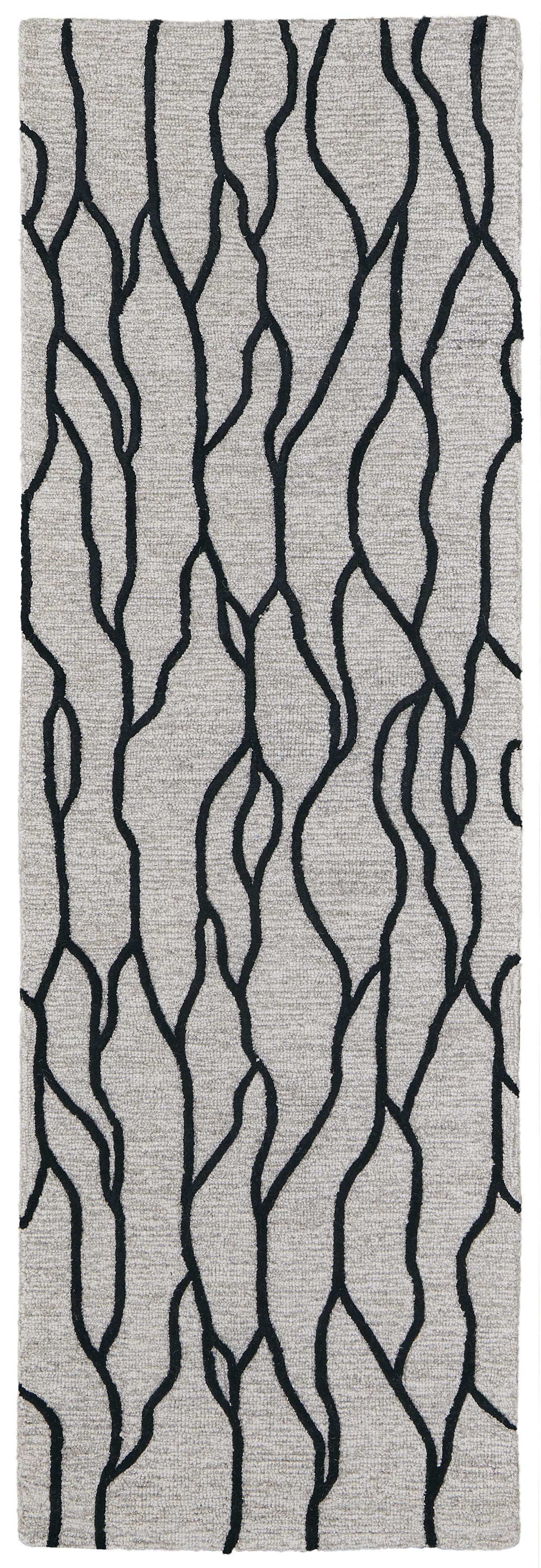 5' X 8' Taupe Black And Gray Wool Abstract Tufted Handmade Stain Resistant Area Rug