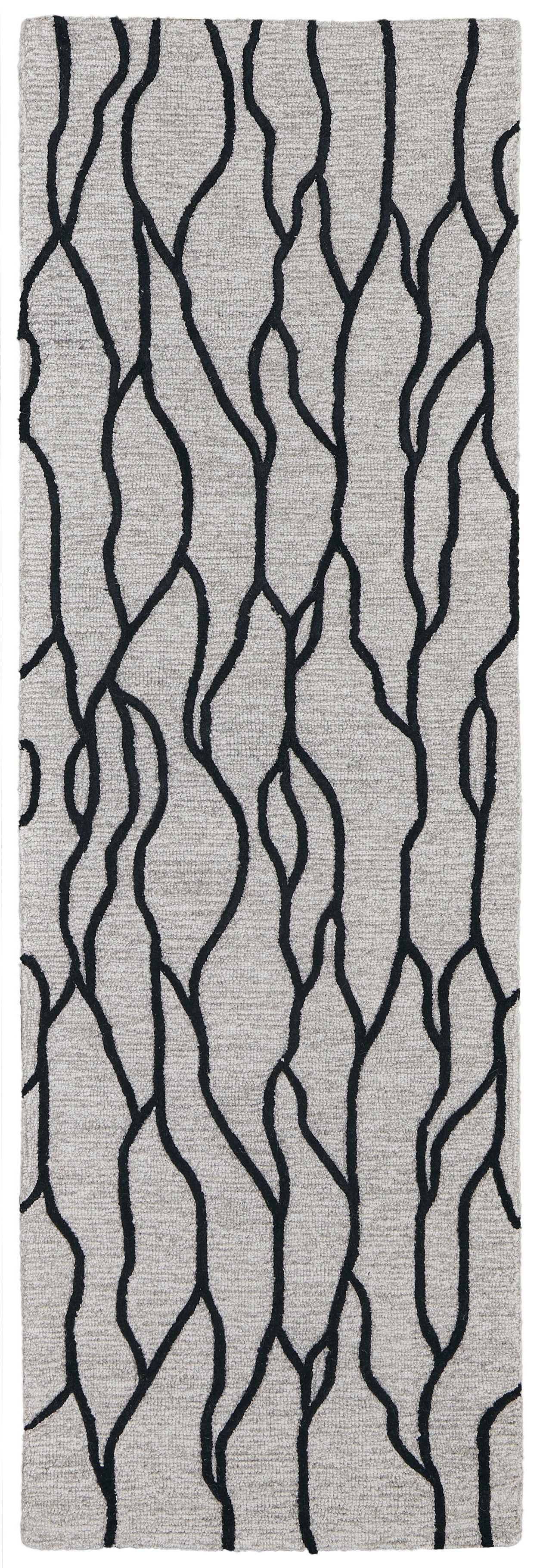 5' X 8' Taupe Black And Gray Wool Abstract Tufted Handmade Stain Resistant Area Rug