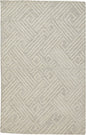 5' X 8' Tan And Ivory Wool Geometric Tufted Handmade Stain Resistant Area Rug