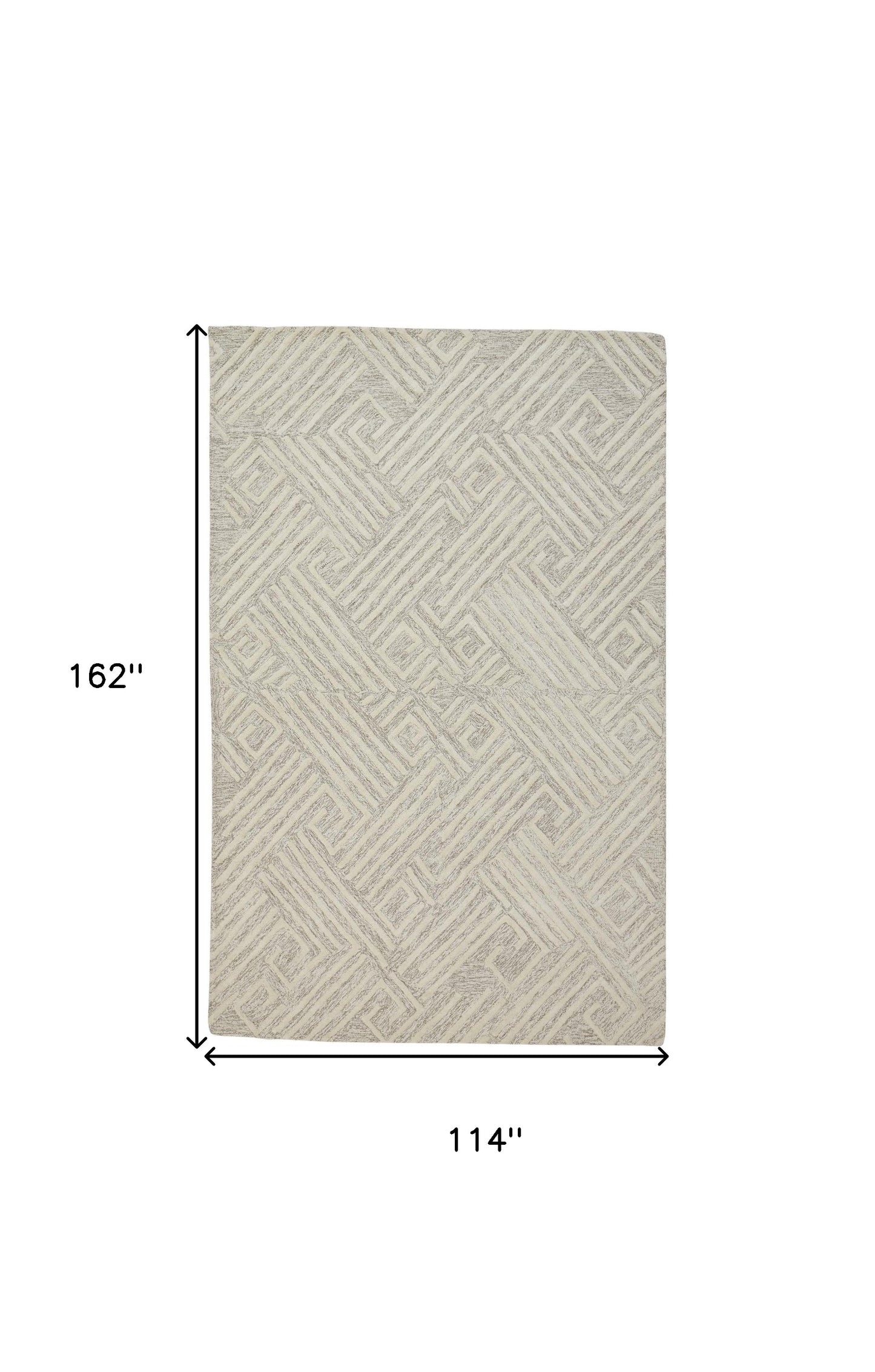 10' X 13' Tan And Ivory Wool Geometric Tufted Handmade Stain Resistant Area Rug