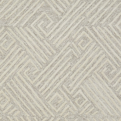 10' X 13' Tan And Ivory Wool Geometric Tufted Handmade Stain Resistant Area Rug