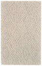 4' X 6' Tan And Ivory Wool Geometric Tufted Handmade Stain Resistant Area Rug