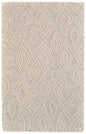 8' X 11' Tan And Ivory Wool Geometric Tufted Handmade Stain Resistant Area Rug