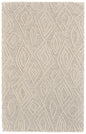 5' X 8' Tan And Ivory Wool Geometric Tufted Handmade Stain Resistant Area Rug