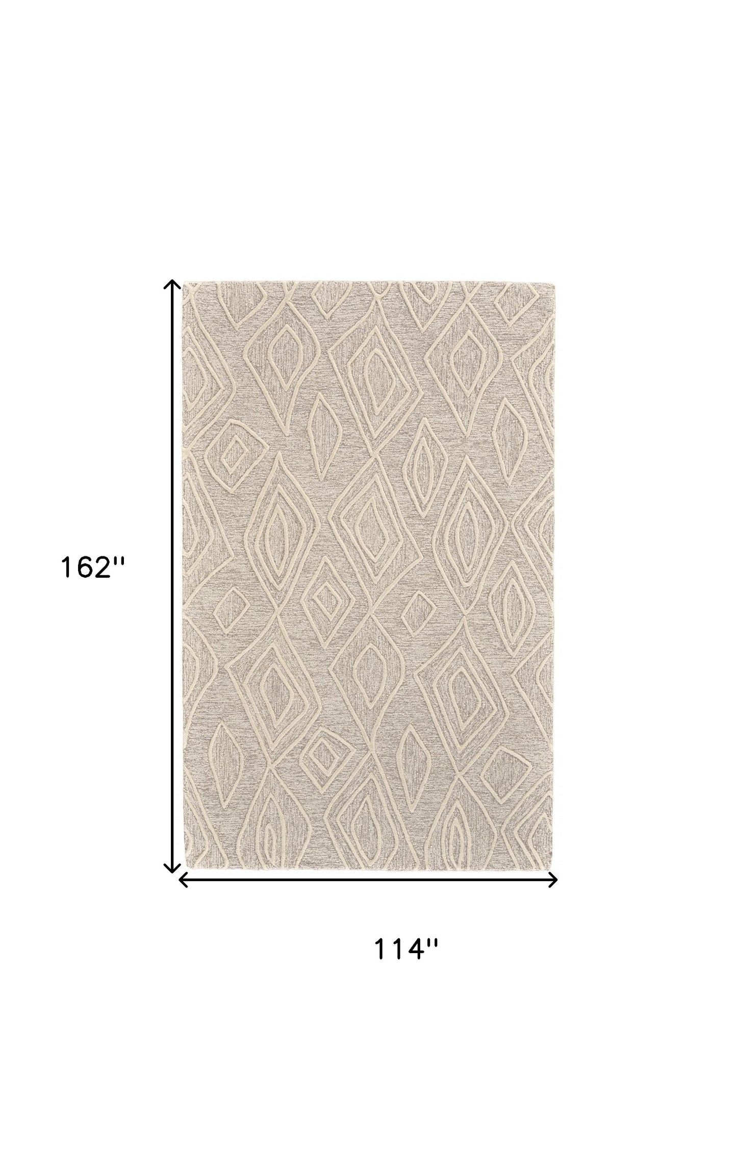 5' X 8' Tan And Ivory Wool Geometric Tufted Handmade Stain Resistant Area Rug