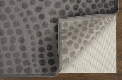 8' X 11' Gray And Silver Abstract Area Rug