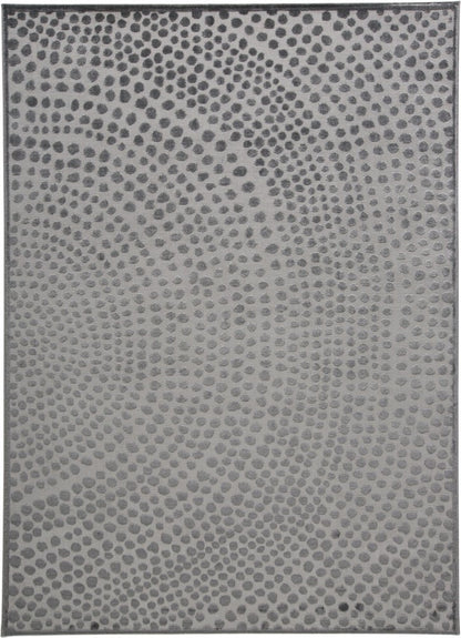 8' X 11' Gray And Silver Abstract Area Rug