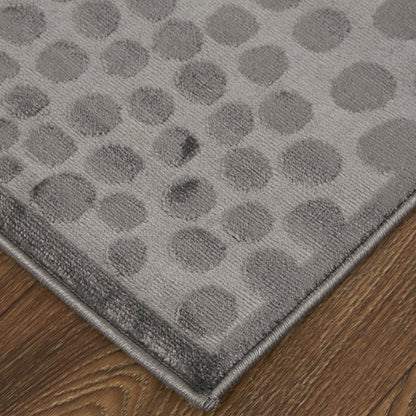 10' X 14' Gray And Silver Abstract Area Rug