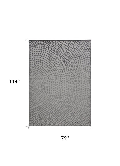 7' X 10' Gray And Silver Abstract Area Rug