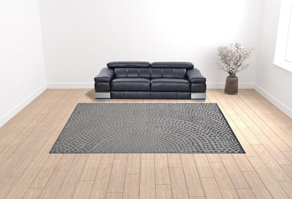8' X 11' Gray And Silver Abstract Area Rug