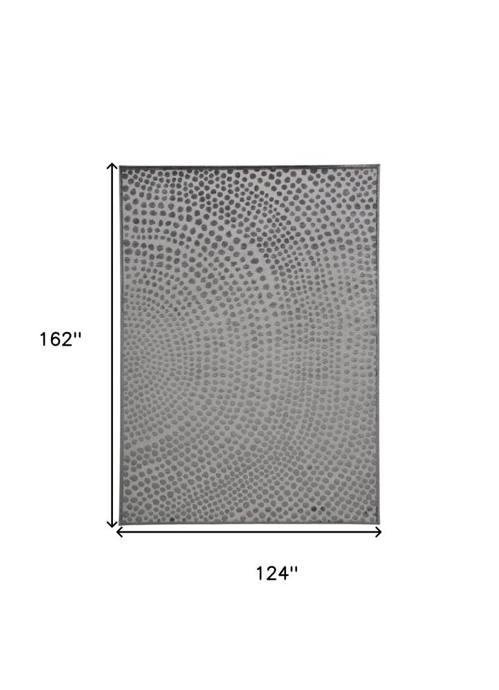 8' X 11' Gray And Silver Abstract Area Rug