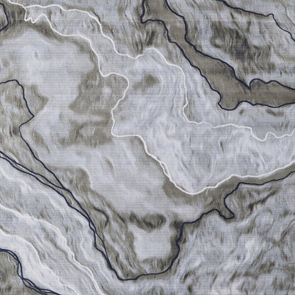 2' X 3' Ivory Blue and Gray Abstract Power Loom Area Rug