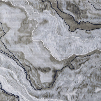 2' X 3' Ivory Blue and Gray Abstract Power Loom Area Rug