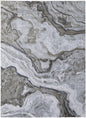 5' X 7' Ivory Blue and Gray Abstract Power Loom Area Rug