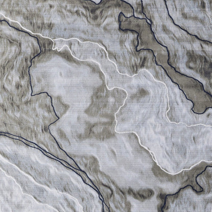 5' X 7' Ivory Blue and Gray Abstract Power Loom Area Rug