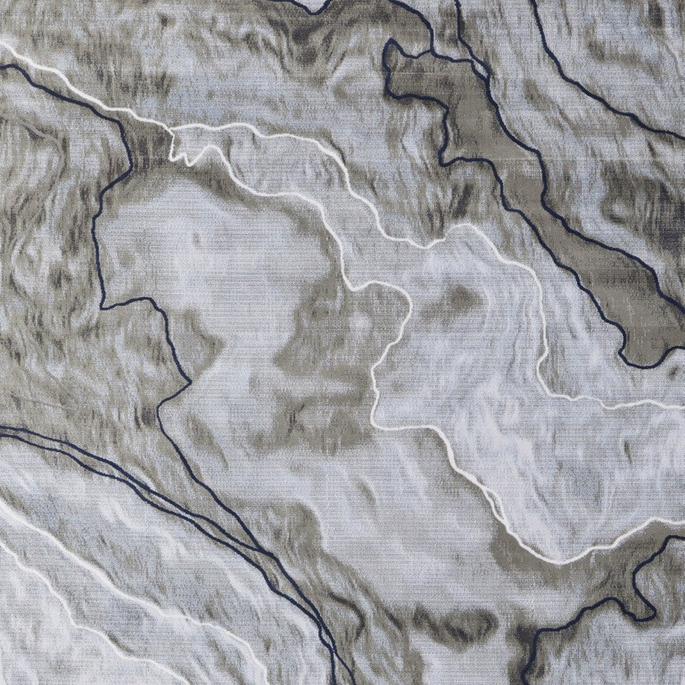 2' X 3' Ivory Blue and Gray Abstract Power Loom Area Rug