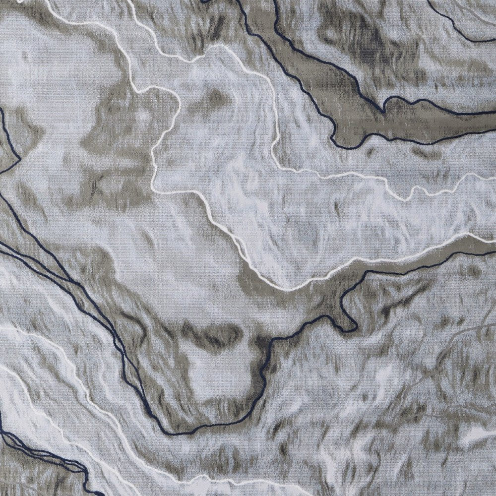 2' X 3' Ivory Blue and Gray Abstract Power Loom Area Rug