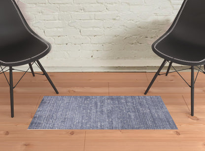 5' X 8' Blue And Ivory Abstract Hand Woven Area Rug