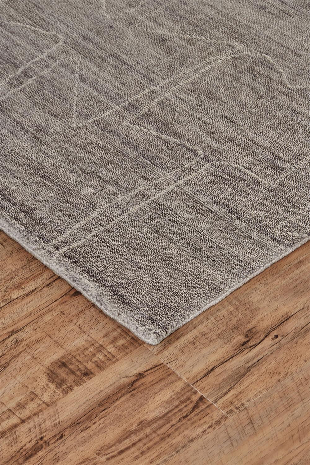 2' X 3' Gray and Ivory Abstract Hand Woven Area Rug