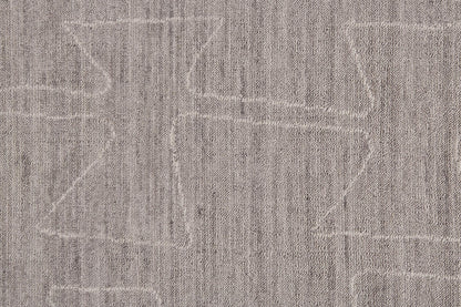2' X 3' Gray and Ivory Abstract Hand Woven Area Rug