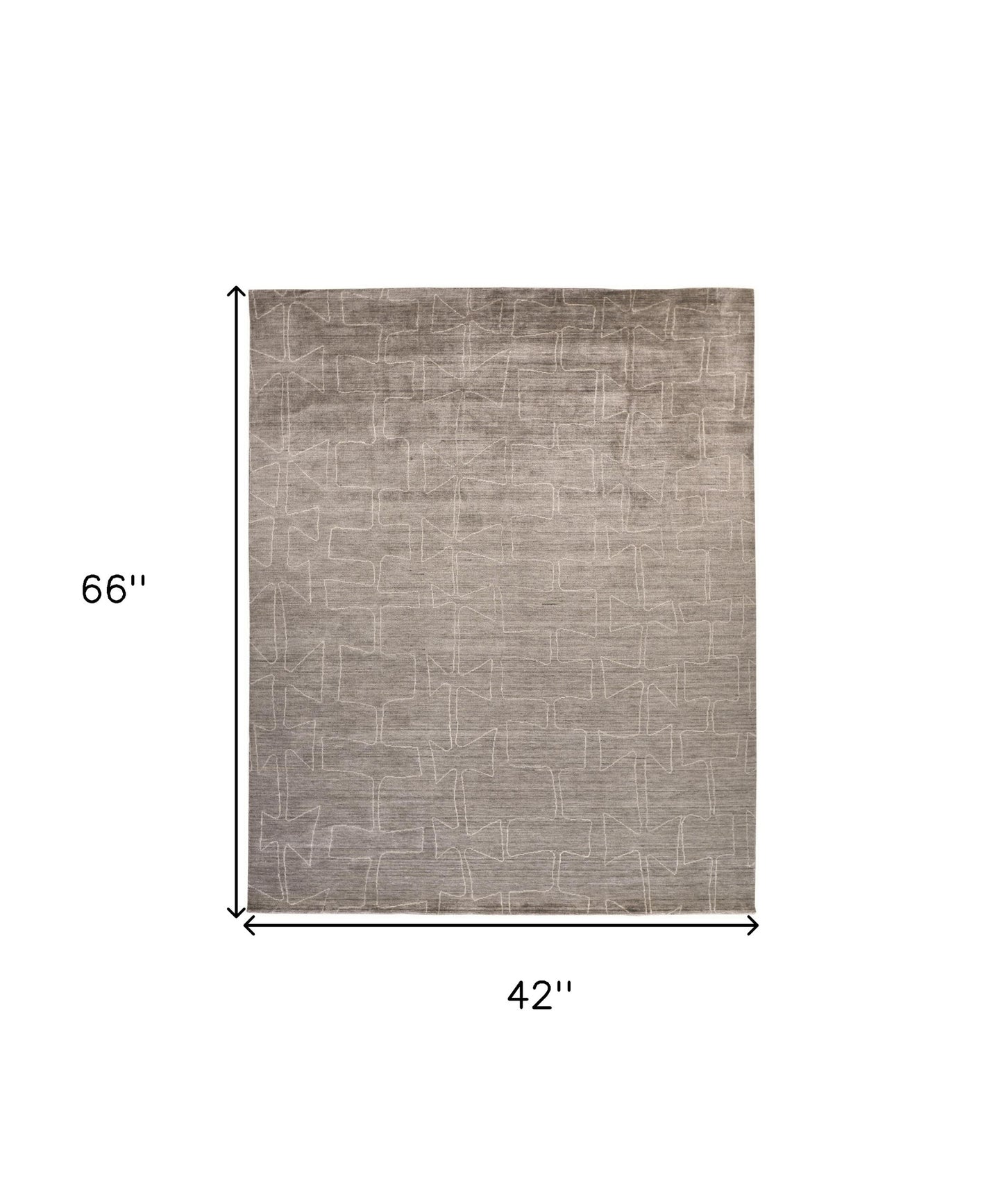 2' X 3' Gray and Ivory Abstract Hand Woven Area Rug