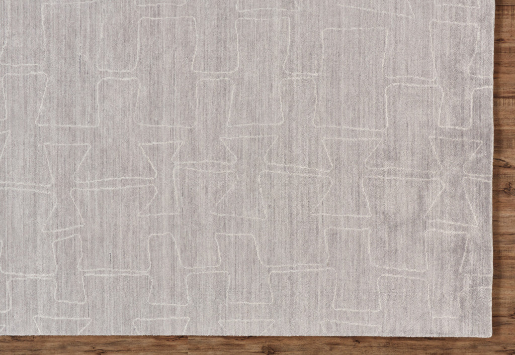 2' X 3' Gray and Ivory Abstract Hand Woven Area Rug