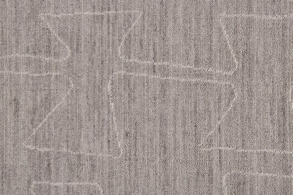 2' X 3' Gray and Ivory Abstract Hand Woven Area Rug