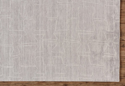 2' X 3' Gray and Ivory Abstract Hand Woven Area Rug