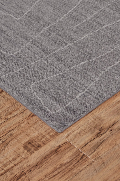 5' X 8' Gray And Ivory Abstract Hand Woven Area Rug