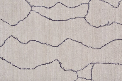 5' X 8' Ivory And Gray Abstract Hand Woven Area Rug