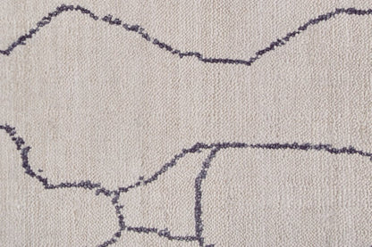 5' X 8' Ivory And Gray Abstract Hand Woven Area Rug