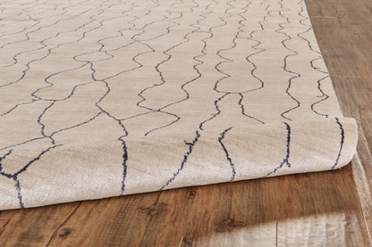 4' X 6' Ivory And Gray Abstract Hand Woven Area Rug