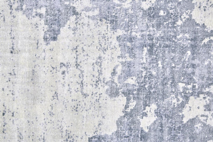 8' X 10' Blue Gray And Ivory Abstract Hand Woven Area Rug