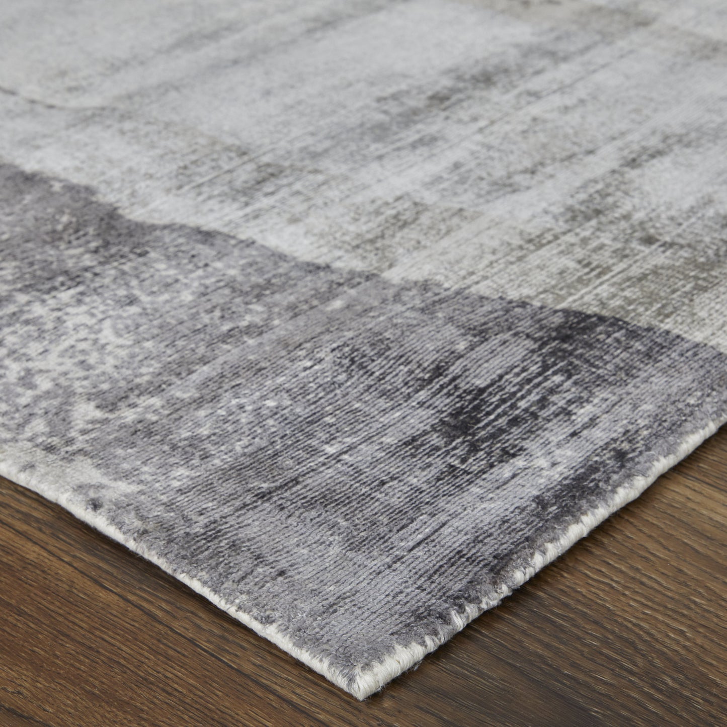 8' X 10' Gray Taupe And Ivory Abstract Hand Woven Area Rug