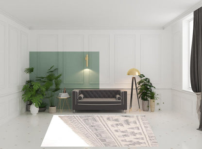 10' X 14' Blue and Ivory Wool Geometric Flatweave Handmade Area Rug With Fringe