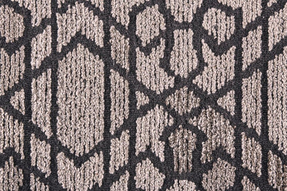 8' X 10' Black and Taupe Wool Paisley Hand Tufted Area Rug