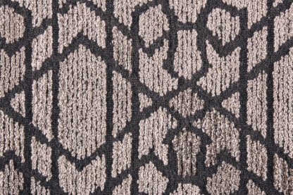 8' X 10' Black and Taupe Wool Paisley Hand Tufted Area Rug