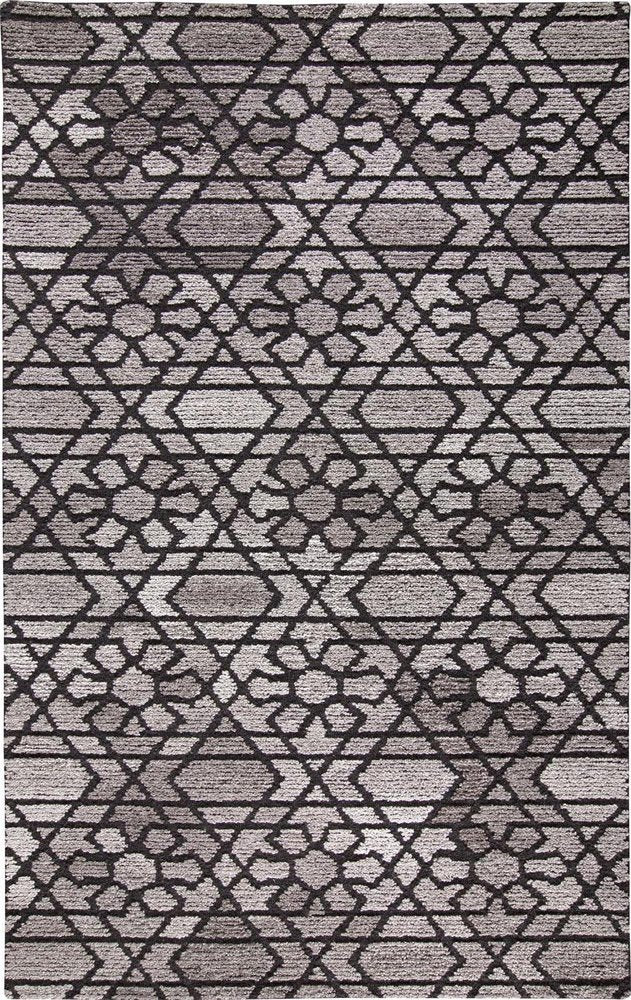 8' X 10' Black and Taupe Wool Paisley Hand Tufted Area Rug