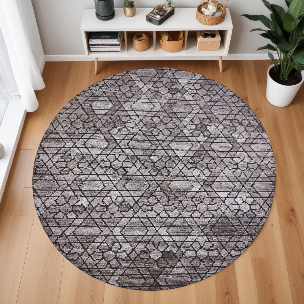 5' X 8' Black and Taupe Wool Paisley Hand Tufted Area Rug