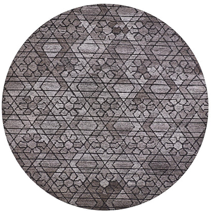 5' X 8' Black and Taupe Wool Paisley Hand Tufted Area Rug