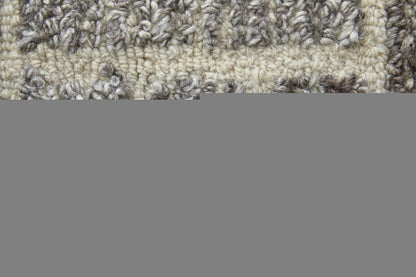 9' X 12' Tan and Gray Wool Geometric Hand Tufted Area Rug