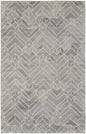 8' Runner Gray and Ivory Wool Geometric Hand Tufted Runner Rug