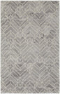 8' Gray and Ivory Round Wool Geometric Hand Tufted Area Rug