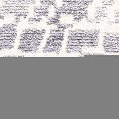 9' X 12' Gray and White Wool Abstract Geometric Hand Tufted Area Rug