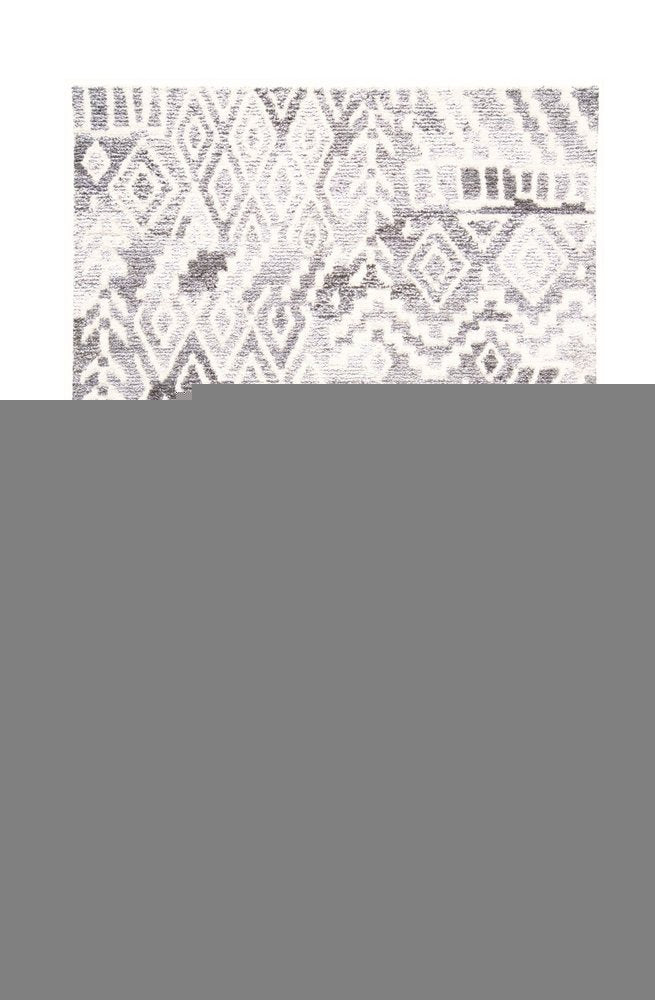 9' X 12' Gray and White Wool Abstract Geometric Hand Tufted Area Rug