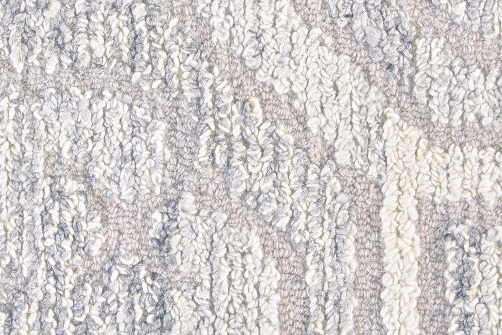9' X 12' Gray and Ivory Wool Abstract Hand Tufted Area Rug