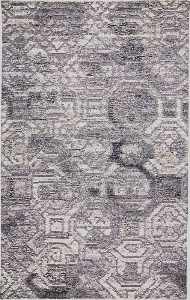 8' X 10' Gray and Ivory Wool Abstract Hand Tufted Area Rug