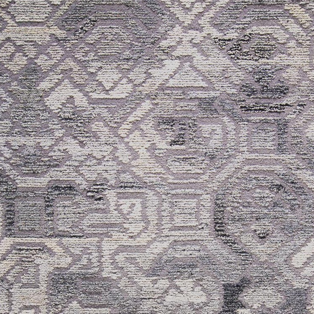 5' X 8' Gray and Ivory Wool Abstract Hand Tufted Area Rug