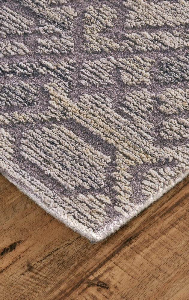 9' X 12' Gray and Ivory Wool Abstract Hand Tufted Area Rug